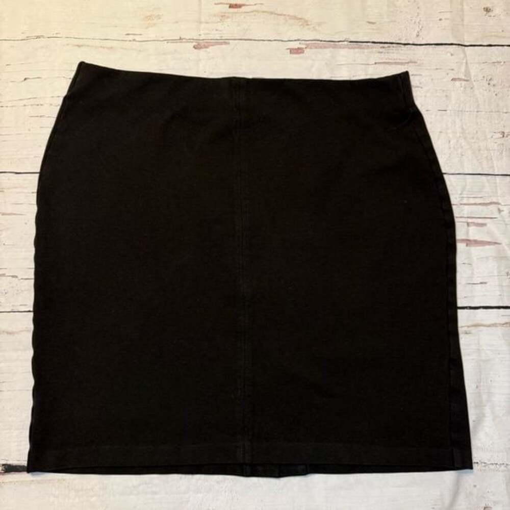 🖤‎ Roz & Ali Classic Black Stretch Pencil Skirt – Size XL